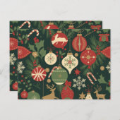 ヴィンテージクリスマス応援パターン シーズンポストカード (正面/裏面)