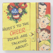 ヴィンテージクリスマス応援 ストーンコースター (正面)