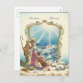 ヴィンテージクリスマス恵み シーズンポストカード (正面/裏面)