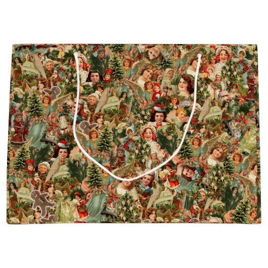 ヴィンテージクリスマス抱き枕 ラージペーパーバッグ (正面)