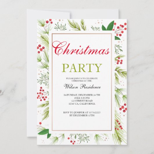 ヴィンテージクリスマス招待状 招待状 (正面)