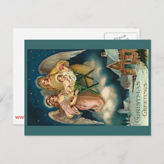 ヴィンテージクリスマス挨拶はがき シーズンポストカード (正面/裏面)