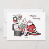 ヴィンテージクリスマス救済ピエロサンタクロース シーズンカード (裏面)