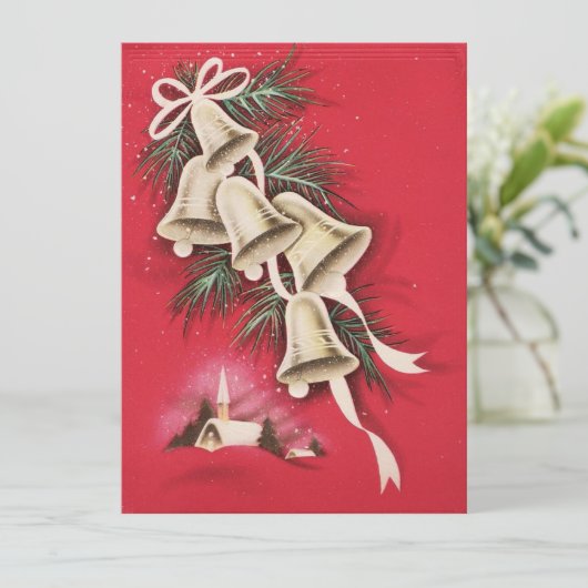 ヴィンテージクリスマス教会の鐘 シーズンカード (スタンド正面)