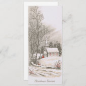 ヴィンテージクリスマス教会サービス シーズンカード (正面/裏面)