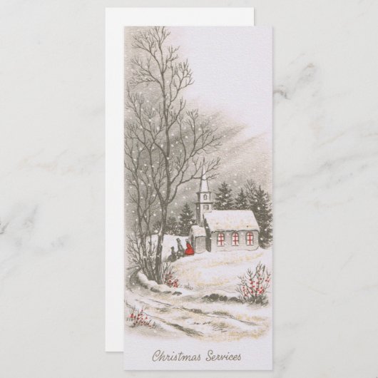 ヴィンテージクリスマス教会サービス シーズンカード (正面/裏面)