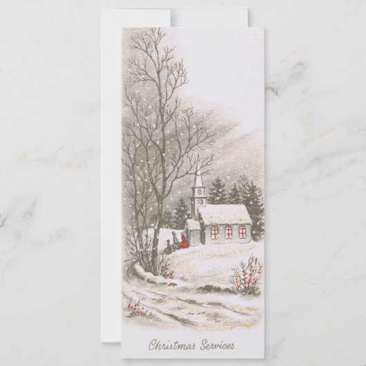 ヴィンテージクリスマス教会サービス シーズンカード (正面)