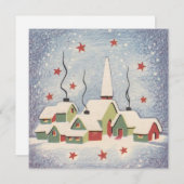 ヴィンテージクリスマス教会 シーズンカード (正面/裏面)