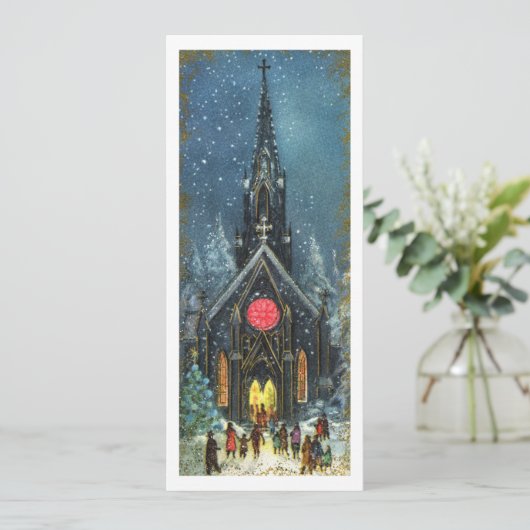 ヴィンテージクリスマス教会 シーズンカード (スタンド正面)
