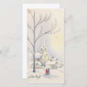 ヴィンテージクリスマス教会 シーズンカード (正面/裏面)