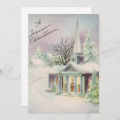 ヴィンテージクリスマス教会 シーズンカード (正面/裏面)