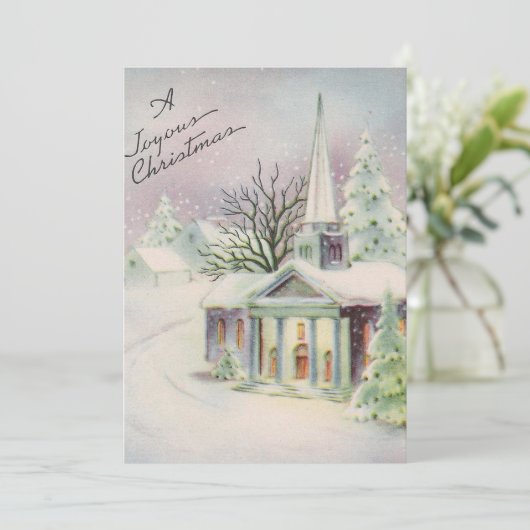 ヴィンテージクリスマス教会 シーズンカード (スタンド正面)