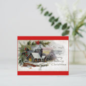 ヴィンテージクリスマス教会 シーズンポストカード (スタンド正面)