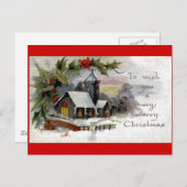 ヴィンテージクリスマス教会 シーズンポストカード (正面/裏面)