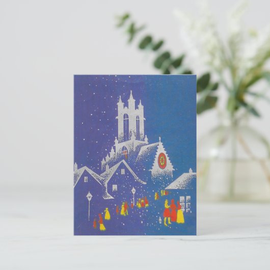 ヴィンテージクリスマス教会 シーズンポストカード (スタンド正面)