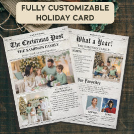 ヴィンテージクリスマス新聞フォトニュースレター シーズンカード
