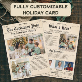 ヴィンテージクリスマス新聞フォトニュースレター シーズンカード