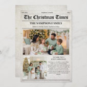 ヴィンテージクリスマス新聞フォトニュースレター シーズンカード (正面/裏面)
