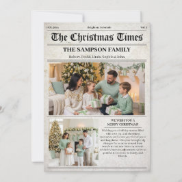 ヴィンテージクリスマス新聞フォトニュースレター シーズンカード
