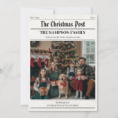 ヴィンテージクリスマス新聞家族の写真グリーティング シーズンカード (正面)