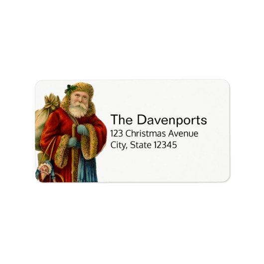 ヴィンテージクリスマス旧世界サンタクロース ラベル (正面)