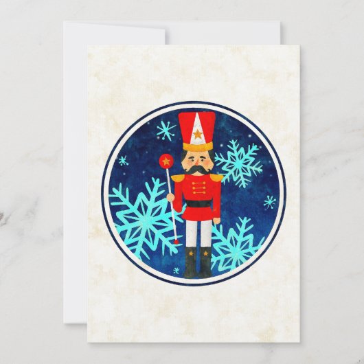 ヴィンテージクリスマス星空の夜クリスマスくるみ割り シーズンカード (正面)