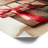 ヴィンテージクリスマス暖炉と装飾品 ポスター (コーナー)