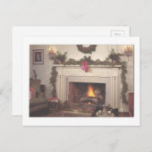 ヴィンテージクリスマス暖炉 シーズンポストカード (正面/裏面)