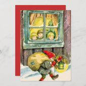 ヴィンテージクリスマス格言がギフトでこっそり シーズンカード (正面/裏面)