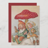 ヴィンテージクリスマス格言とガールバイキノコ シーズンカード (正面/裏面)