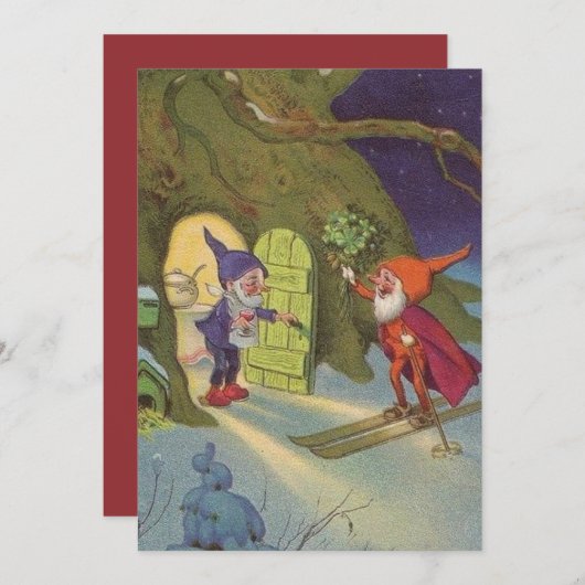 ヴィンテージクリスマス格言スノウスキー シーズンカード (正面/裏面)