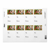 ヴィンテージクリスマス猫ちゃんギフトラベル ラベル (フルシート)