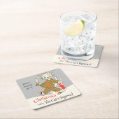 ヴィンテージクリスマス猫のパジャマCC1273 おもしろい スクエアペーパーコースター (インサイチュ)