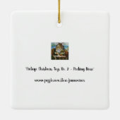 ヴィンテージクリスマス玩具ロッキングホースマウスアート セラミックオーナメント (裏面)