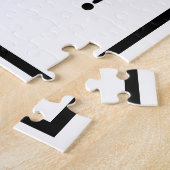 ヴィンテージクリスマス白黒サンタクロース顔 ジグソーパズル (側面)