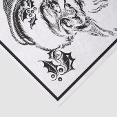 ヴィンテージクリスマス白黒サンタクロース顔 薄葉紙 (詳細)