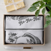 ヴィンテージクリスマス白黒サンタクロース顔 薄葉紙 (ギフト)