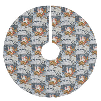 ヴィンテージクリスマス第2次世界大戦サンタオン飛行機 ブラッシュドポリエステルツリースカート