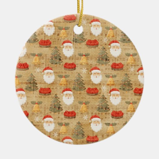 ヴィンテージクリスマス紙オーナメント セラミックオーナメント (正面)