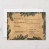 ヴィンテージクリスマス紙モアブランチギフトカード (裏面)