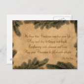 ヴィンテージクリスマス紙 – はがき シーズンポストカード (正面/裏面)