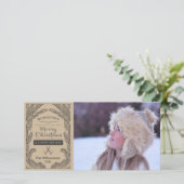 ヴィンテージクリスマス素朴パインブランチホリデーフォト シーズンカード (スタンド正面)