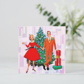 ヴィンテージクリスマス結婚したカップル シーズンカード (スタンド正面)