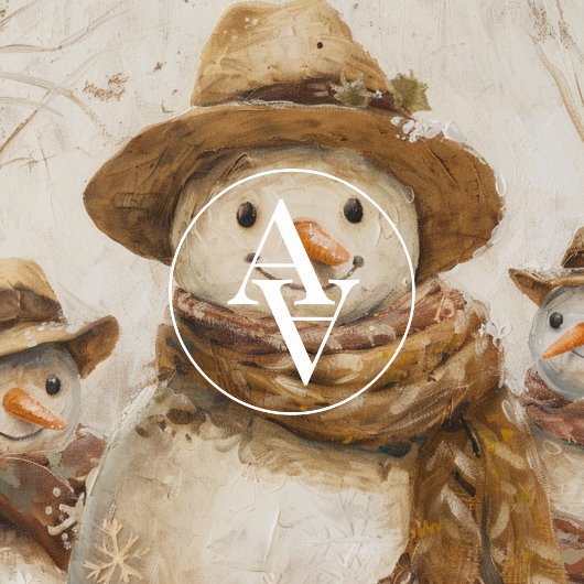 ヴィンテージクリスマス絵を描雪だるまの素朴クリスマス ポスター