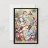 ヴィンテージクリスマス絵画のホリデーディナー 招待状 (正面)