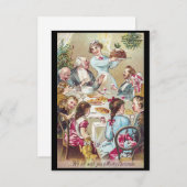 ヴィンテージクリスマス絵画のホリデーディナー 招待状 (正面/裏面)