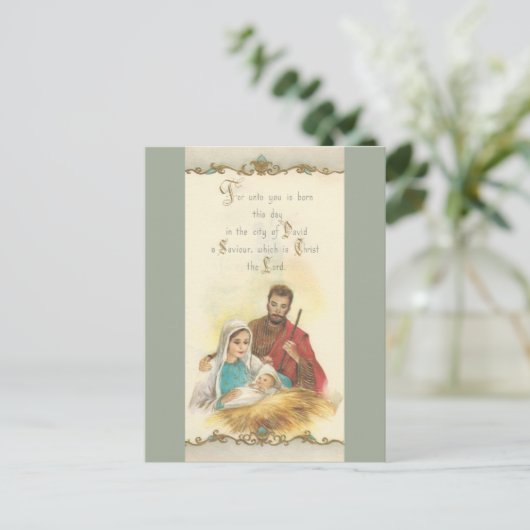 ヴィンテージクリスマス聖家族 シーズンポストカード (スタンド正面)