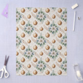 ヴィンテージクリスマス花模様デコページ 薄葉紙 (クラフト)