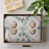 ヴィンテージクリスマス花模様デコページ 薄葉紙 (ギフト)