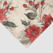 ヴィンテージクリスマス花模様デコページ 薄葉紙 (詳細)